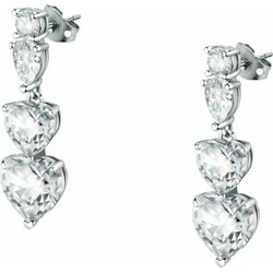 Chiara Ferragni Diamond Heart Drop Earrings with Diamond - Grey (J19AUV27)