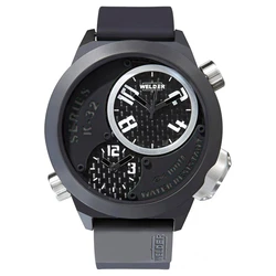 Welder Men's Analog Quartz Watch 50mm K32-9202 Black with Grey Silicone Strap