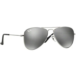 Ray Ban Unbreakable Aviator Kids Sunglasses, Silver Mirror Lens (7-11 Years) - RJ9506S-212/6G-50