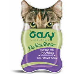 Oasy Delicatesse Pate Adult Υγρή Τροφή για Ενήλικες Γάτες σε Κονσέρβα με Γαλοπούλα 85gr