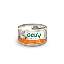 Oasy Gustosa Mousse Wet Food for Adult Cats, Beef, Grain-Free, Can 85 g