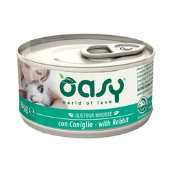 Oasy World of Love Wet Food for Adult Cats in Can with Rabbit - Grain-Free - 85 g