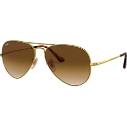 Ray Ban Aviator Metal II Ανδρικά Γυαλιά Ηλίου RB3689 Χρυσό Μεταλλικό Σκελετό Καφέ Ντεγκραντέ Φακό 58/14/140