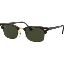 Ray Ban Clubmaster Square Unisex Sunglasses RB3916 Brown Tortoise Frame with Green G-15 Lenses 52/21/145