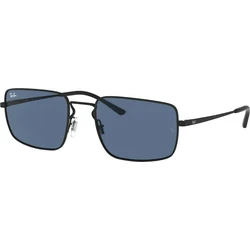 Ray Ban Unisex Sunglasses RB3669 — Black Metal Frame with Blue Lenses (55/17/140)