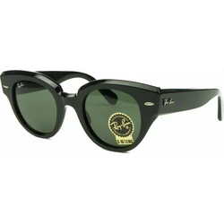 Ray Ban Roundabout Women's Sunglasses RB2192-901-31 Black Acetate Frame Green G15 Lenses 47/22/145