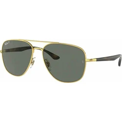 Ray Ban Unisex Sunglasses RB3683 001/58 — Gold Metal Frame, Green Polarized G-15 Lenses, 56/20/145