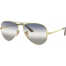 Ray Ban Aviator Metal II RB3689 Unisex Sunglasses — Gold Metal Frame, Blue Gradient Lenses, 58mm
