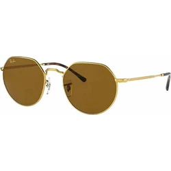 Ray‑Ban Jack Unisex Sunglasses - Gold Metal Frame, Brown Lenses RB3565 9196/33 (53mm)