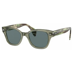 Ray Ban Unisex Sunglasses RB0880S 66353R — Green Acetate Frame with Blue Polarized Lenses (52)