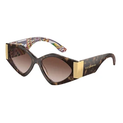 Dolce & Gabbana Women's Sunglasses DG4396-321713 Brown Tortoiseshell Acetate Frame Brown Gradient Lenses 55/17/145