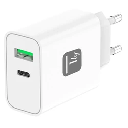 Techly Φορτιστής Τοίχου 30W με USB-A & USB-C (Quick Charge 3.0, Power Delivery) - Λευκός