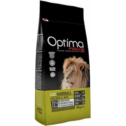 Optimanova Cat Hairball Ξηρά Τροφή για Ενήλικες Γάτες με Κοτόπουλο / Ρύζι 2kg
