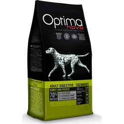 Optimanova Adult Digestive Rabbit & Potato 2kg - Grain-Free Dry Dog Food for Adult Dogs