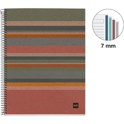 Miquelrius ECOLINES Recycled Spiral Notebook A4 - 120 Sheets - Lined - Hard Cover
