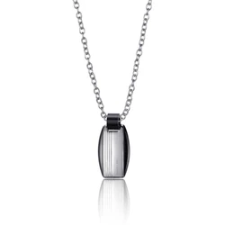 Time Force Necklace TS5071CS (S0303177) - Steel pendant 35mm with silver dial, chain 50-53cm