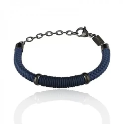 Breil Men's Bracelet 20cm TJ2783 - Blue Fabric, Pressure Clasp