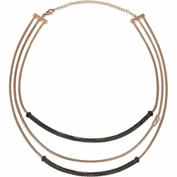 Breil Necklace Rose Gold-Plated Stainless Steel Black 45 cm TJ2892