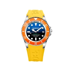 Bobroff BF0003bnBFSTA Ανδρικό Ρολόι 44mm Αυτόματο — Κίτρινο Σιλικόνη, Μπλε Καντράν