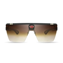Bugatti Men's Sunglasses 01A-WG-BG — Black Acetate Frame with Brown Lens