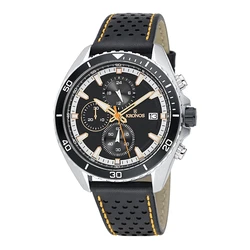 Kronos Men's Quartz Analog Watch 46.5 mm Black Leather Strap K005.55.19