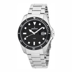 Kronos Men's 45mm Quartz Watch with Silver Stainless Steel Bracelet K015.8.55.19
