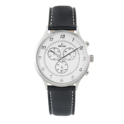 Kronos Men's 40mm Quartz Watch with Black Leather Strap 783.35.19
