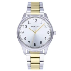 Radiant Men's 40mm Quartz Battery Watch with Silver-Gold Stainless Steel Bracelet RA574205