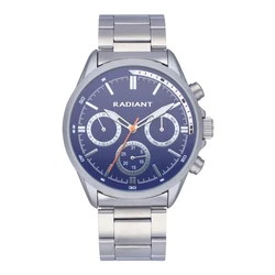Radiant Men's 44mm Quartz Analog Watch with Blue Dial and Metal Bracelet RA589703