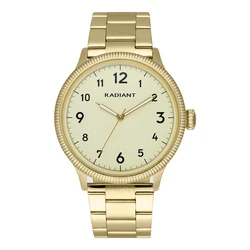 Radiant Men's 42mm Quartz Battery Watch with Gold Metal Bracelet RA627203