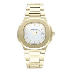 Radiant Men's 43mm Quartz Battery Watch with Gold Metal Bracelet RA639203