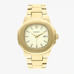 Radiant Men's Quartz Analog Watch RA650203 45mm Gold Stainless Steel Bracelet