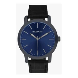 Radiant Men's 44mm Quartz Battery Watch with Black Leather Strap RA656701
