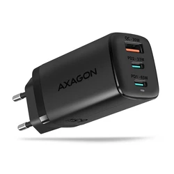 Axagon ACU-DPQ65 65W GaN 3-Port Wall Charger (2x USB-C PD, 1x USB-A)