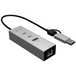 i-tec Hub USB 3.0 3 θυρών (2x USB-C Gen1, 1x USB-A Gen1) με Ethernet 2.5Gb — CAMETALG325HUB, Γκρι