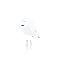 TTEC SmartCharger Travel Charger 20W PD GAN USB-C Lightning Cable 150cm White