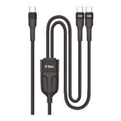 TTEC Καλώδιο USB-C σε 2 USB-C AlumiCable Duo 100W 150cm