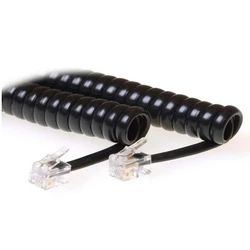 Microconnect Σπιράλ Τηλεφωνικό Καλώδιο RJ10 4P4C 1.5m Μαύρο (MPK10150)