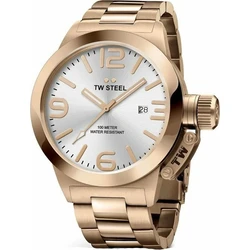 TW STEEL Canteen Men's 45mm Quartz Watch Gold Metal Bracelet CB161
