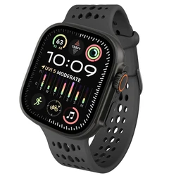 Decoded λουράκι σιλικόνης Ares O για Apple Watch 44–49mm, Μαύρο