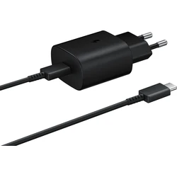 Samsung Φορτιστής 25W USB-C με Καλώδιο USB-C Μαύρος (EP-TA800XBE)