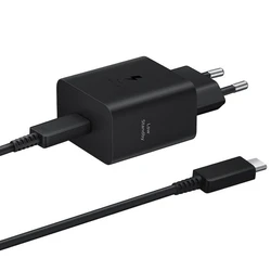 Samsung Φορτιστής τοίχου 45W USB-C με καλώδιο USB-C 1.8m Μαύρος (EP-T4511XBEGEU)