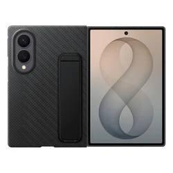Θήκη Samsung Carbon Standing Back Cover Tempered Glass / Aramid Fiber (Galaxy Z Fold8) - Μαύρο