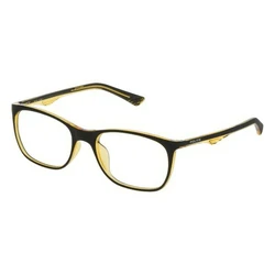 Police VK055 D46X Sunglasses (Kids) — Frame 50/18/130, Square Acetate Frame, Shiny Transparent Yellow Lenses, Injected Plastic Temples