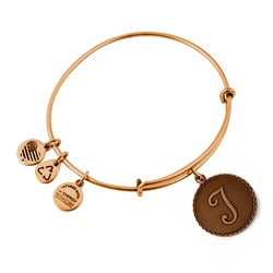 Alex and Ani Women's Gold-Plated Bracelet (A08EB91TG) - Letter T Charm