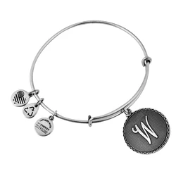 Γυναικείο Βραχιόλι Alex and Ani A08EB91WS (Μέγεθος 19-25 cm, Γράμμα W)