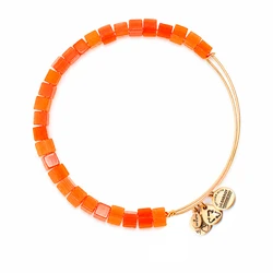 Alex and Ani Women's Gold-Plated Bracelet, 20 cm, Pink/Red Stone (BBEB119G)