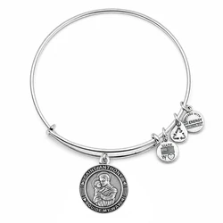 Γυναικείο Βραχιόλι Alex and Ani A12EB01RS (19-25CM) - Saint Anthony, μέταλλο, γκρι