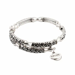 Γυναικείο Βραχιόλι Alex and Ani V16W05RS – Μέταλλο, Γκρι, Ρυθμιζόμενο 20 cm