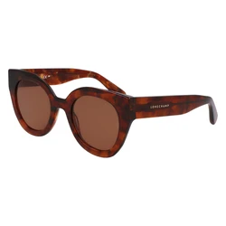 Longchamp Women's Sunglasses LO750S 237 — Brown Tortoiseshell Acetate Frame, Brown Lenses